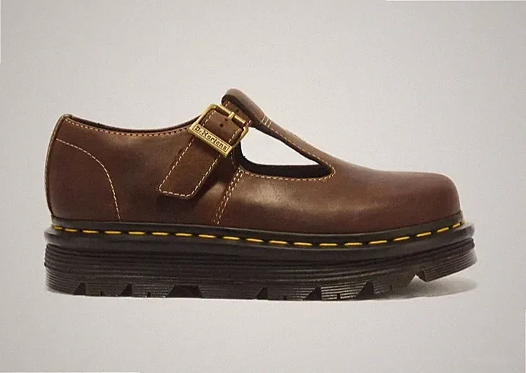 Dr. Martens ZEBZAG Mary Jane Schuhe DUNKELBRAUN Leder 44040200 Unisex Japan Neu