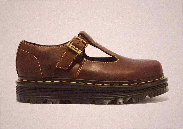 Dr. Martens ZEBZAG Mary Jane Schuhe DUNKELBRAUN Leder 44040200 Unisex Japan Neu