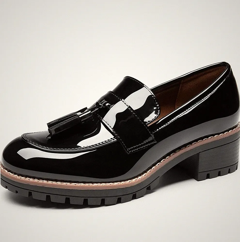 DREAM PAIRS Damen-Halbschuhe Slipper Plateau klobiger Penny-Absatz Loafer 8UK