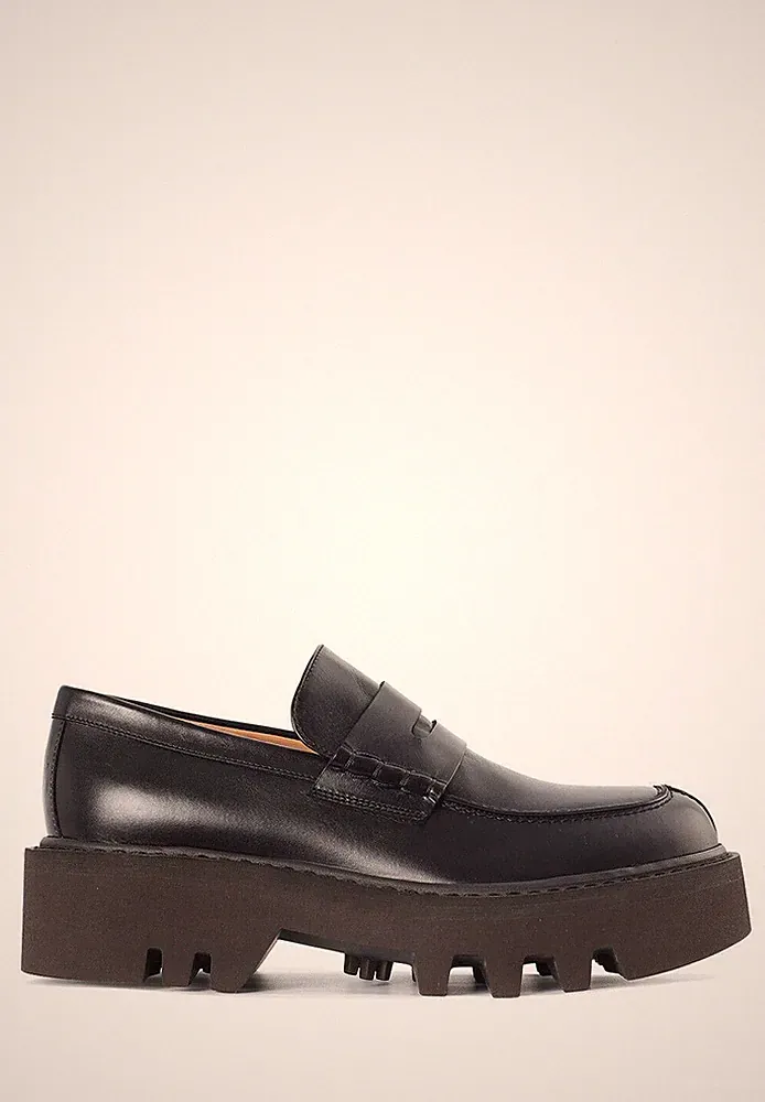 Dries Van Noten Drees Van Noten Damen Plattform Penny Loafer Schwarz 61981937