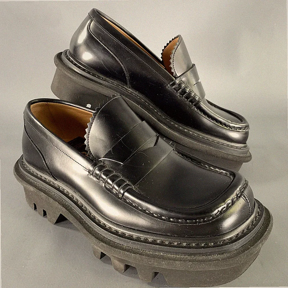 DRIES VAN NOTEN Größe 6.5 Schwarze Lederschuhe Loafer Für Herren