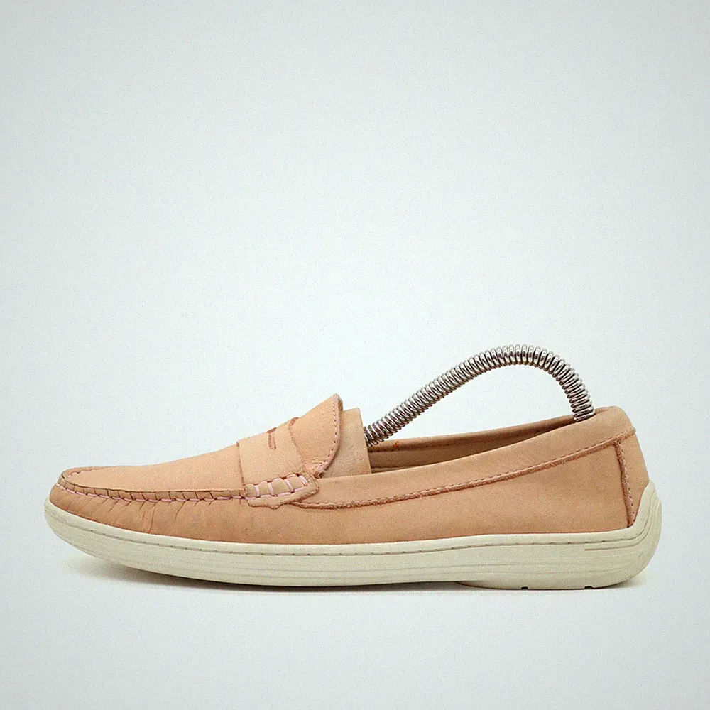 Driver Club USA Damen Slipper EU 36 Genuine Moccasins Penny Loafer Beige Bequem