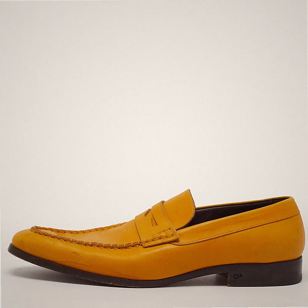Dsquared2 Größe 44 Gelb Leder Penny Loafer
