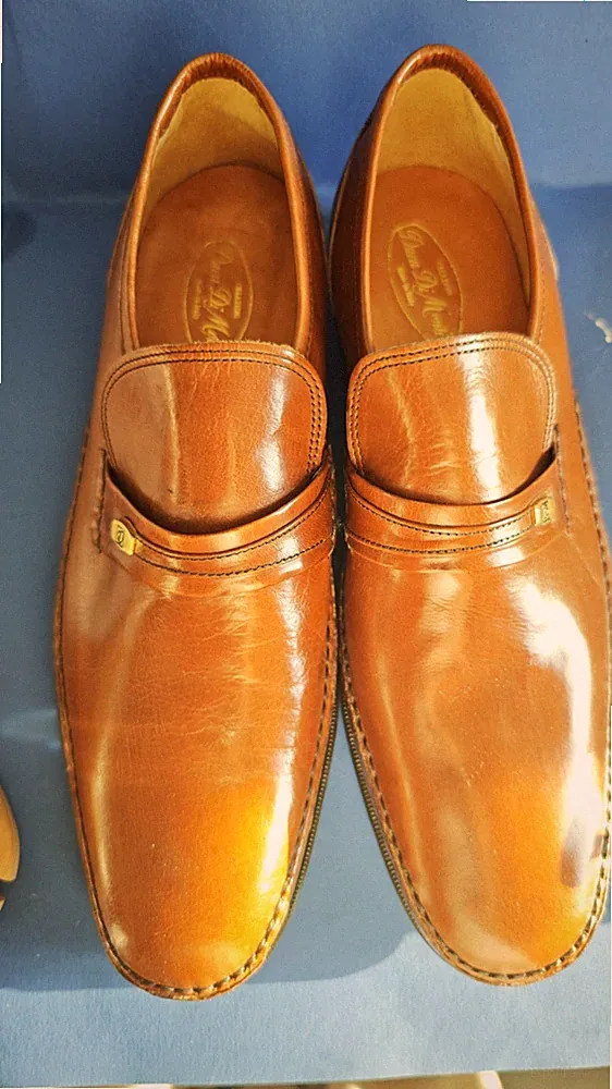 Duca Di Monte Leder-Loafer Slipper Braun/Cognac Gr. 45 – Wie neu!