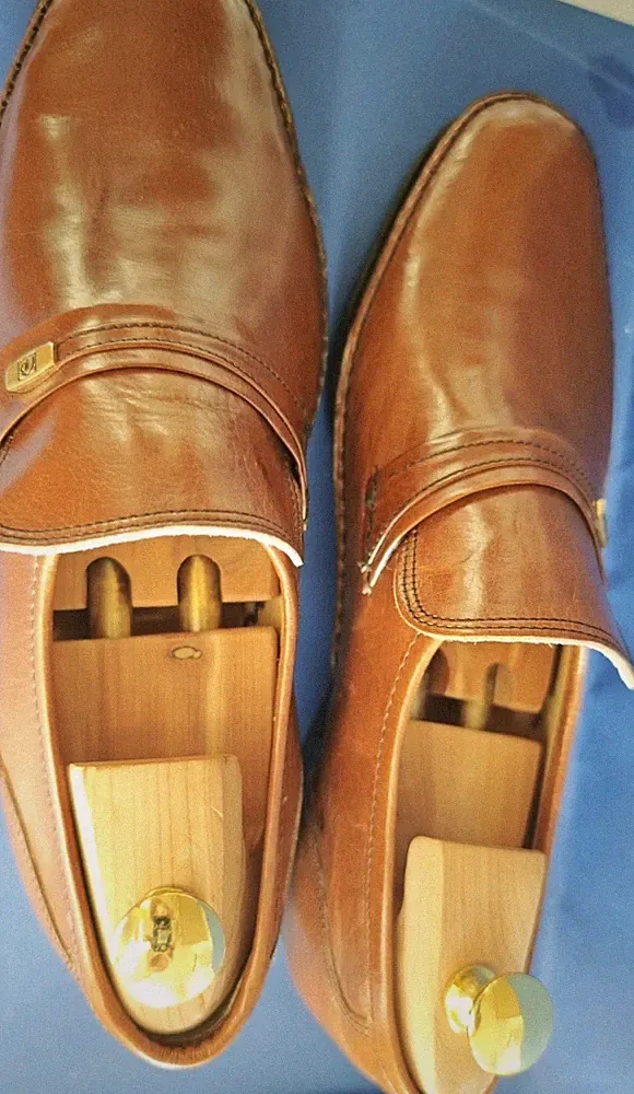 Duca Di Monte Leder-Loafer Slipper Braun/Cognac Gr. 45 – Wie neu!
