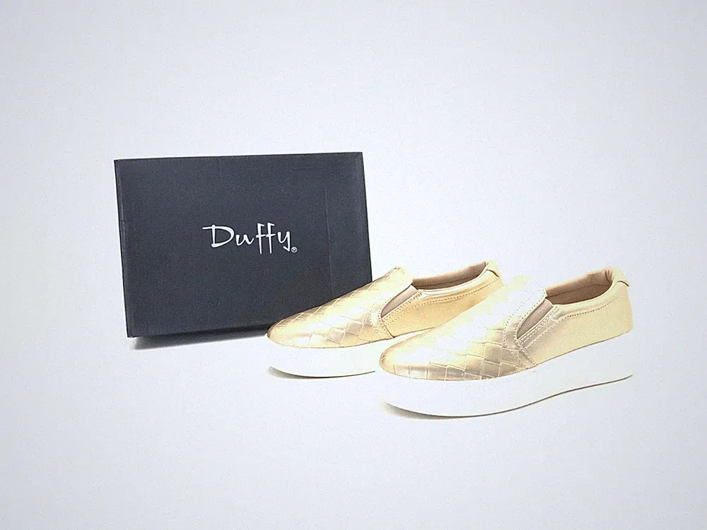 Duffy Damen Halbschuhe Slipper Loafers Comfort Gold Gr. 40 (UK 6,5)