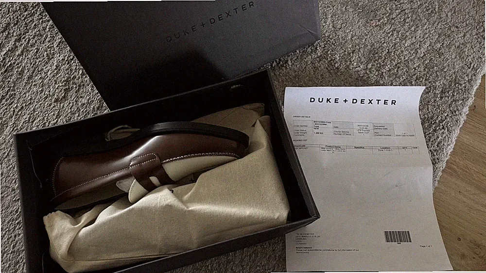 Duke + Dexter Herren Leder Penny Loafer braun/weiß EU 41