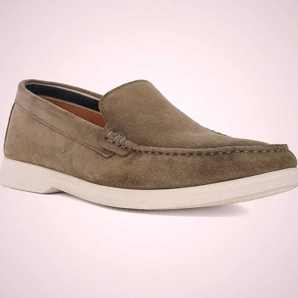 Dune Buftonn Herren Mokassins Aus Khaki Wildleder