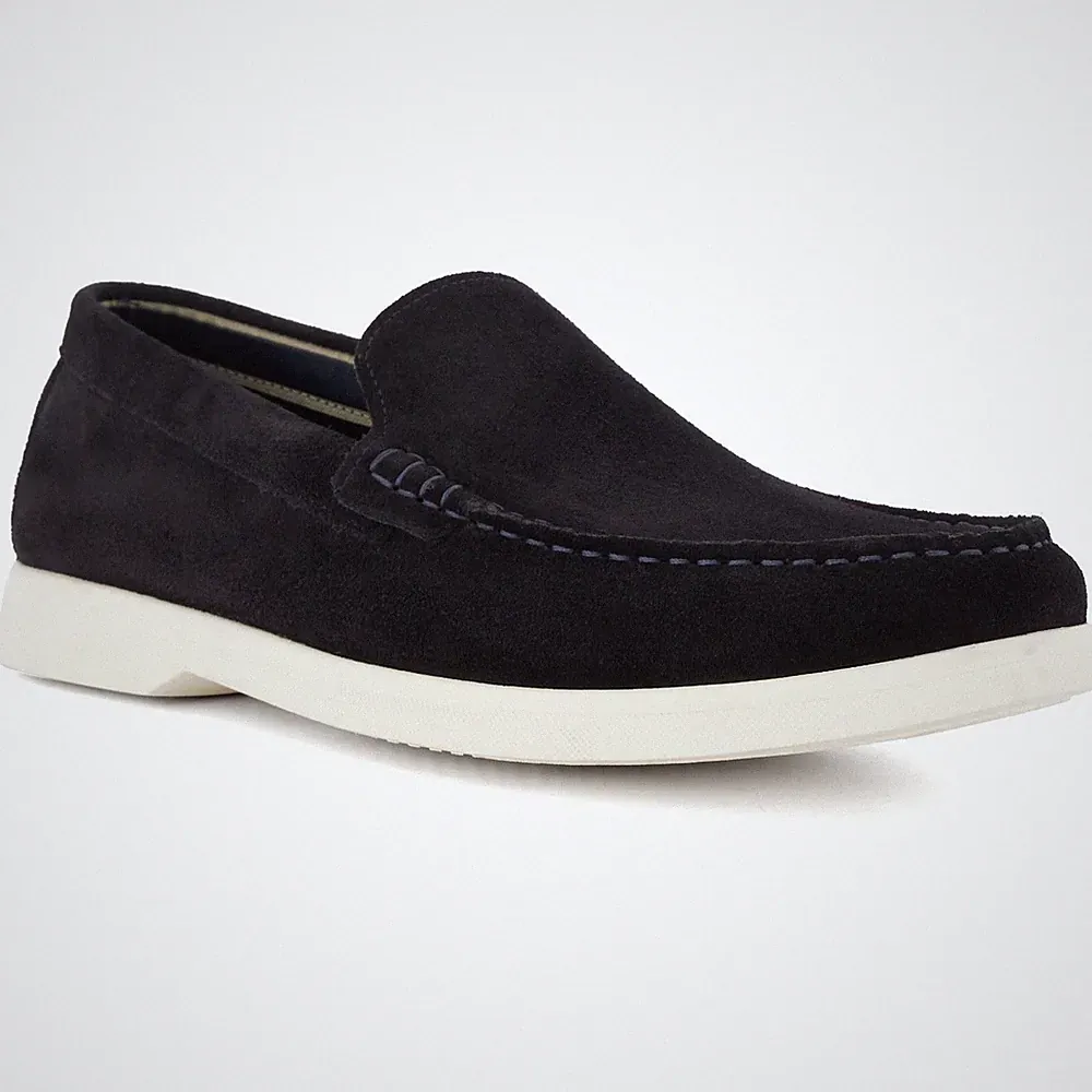 Dune Buftonn Herren Wildleder Mokassins In Marineblau