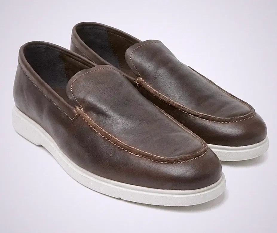 Dune London Bufton Brown Leather Slipper Loafers Homme Cuir Herren Leder EU44