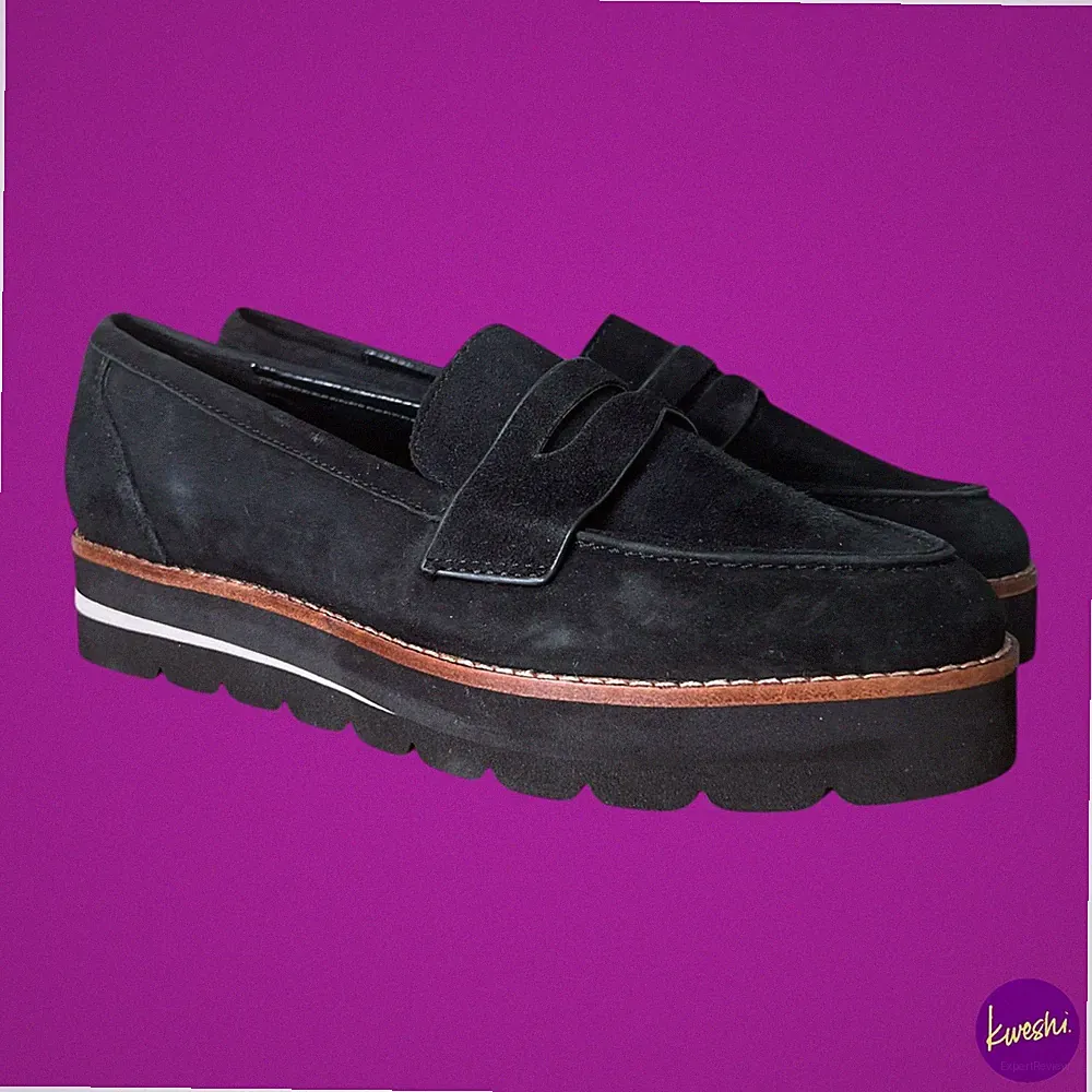 DUNE LONDON Damen Gabryel Plateau Halbschuhe, Wildleder, Schwarz, UK 5 | EU 38 | US 7