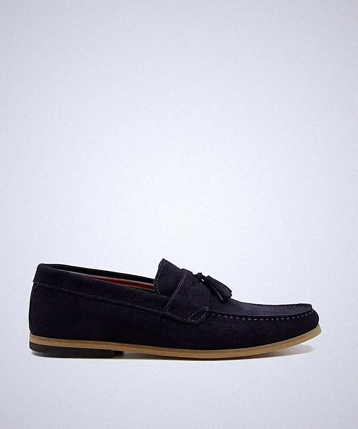 Dune London Herren Wildleder Quaste Marineblau Bart Halbschuhe-UK Größe 10/EU44