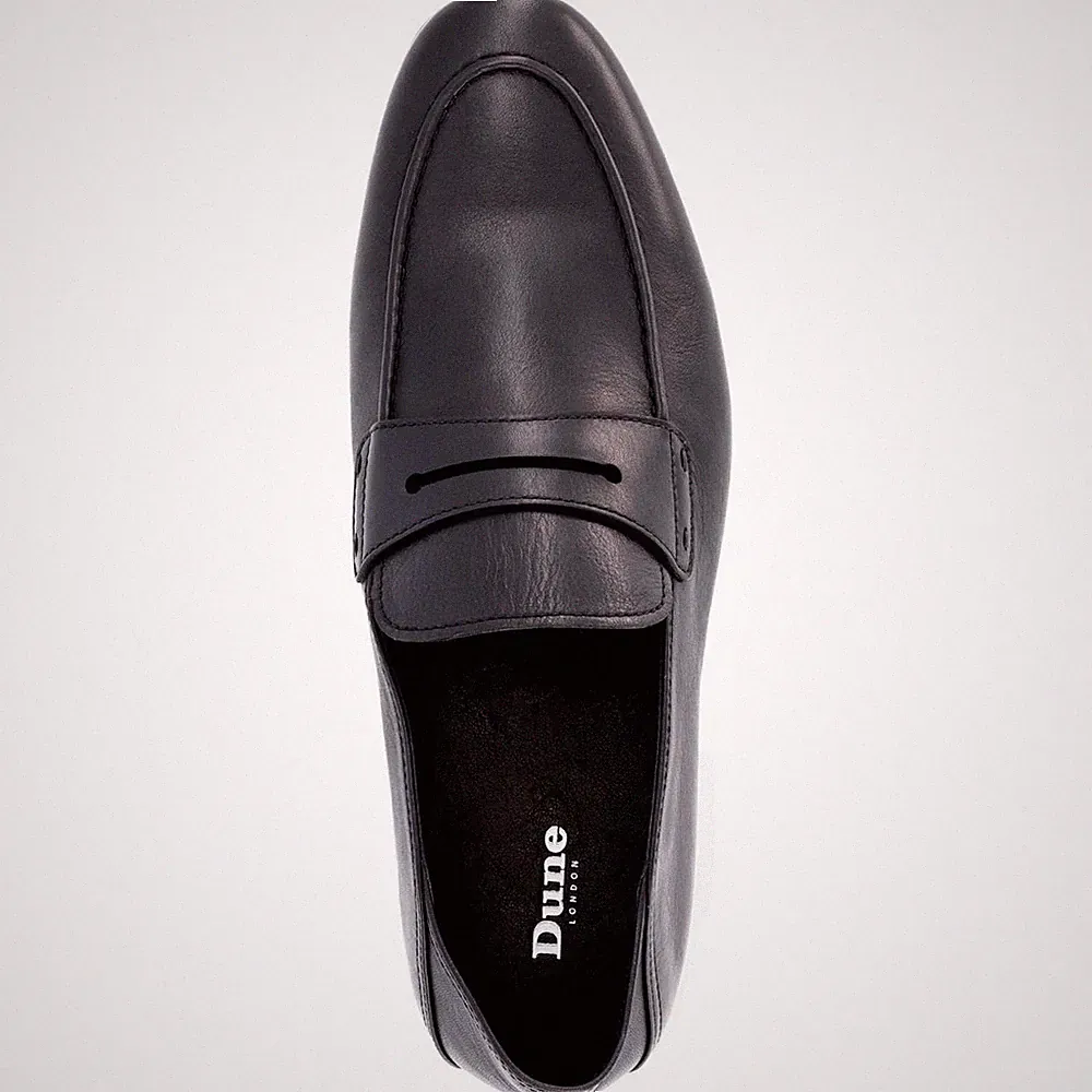 Dune London Sync schwarzer Leder Penny Loafer