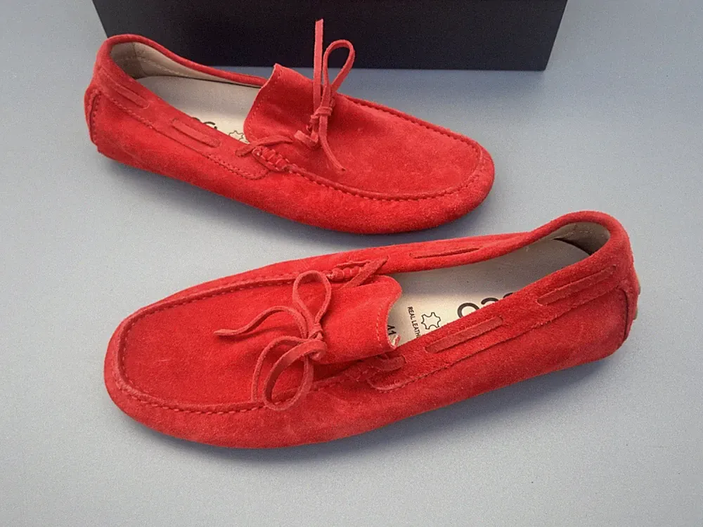 ECCO DYNAMIC MOC 2.0 Herren VELOURSLEDER Schuhe Mokassins LOAFER ROT SLIPPER 41