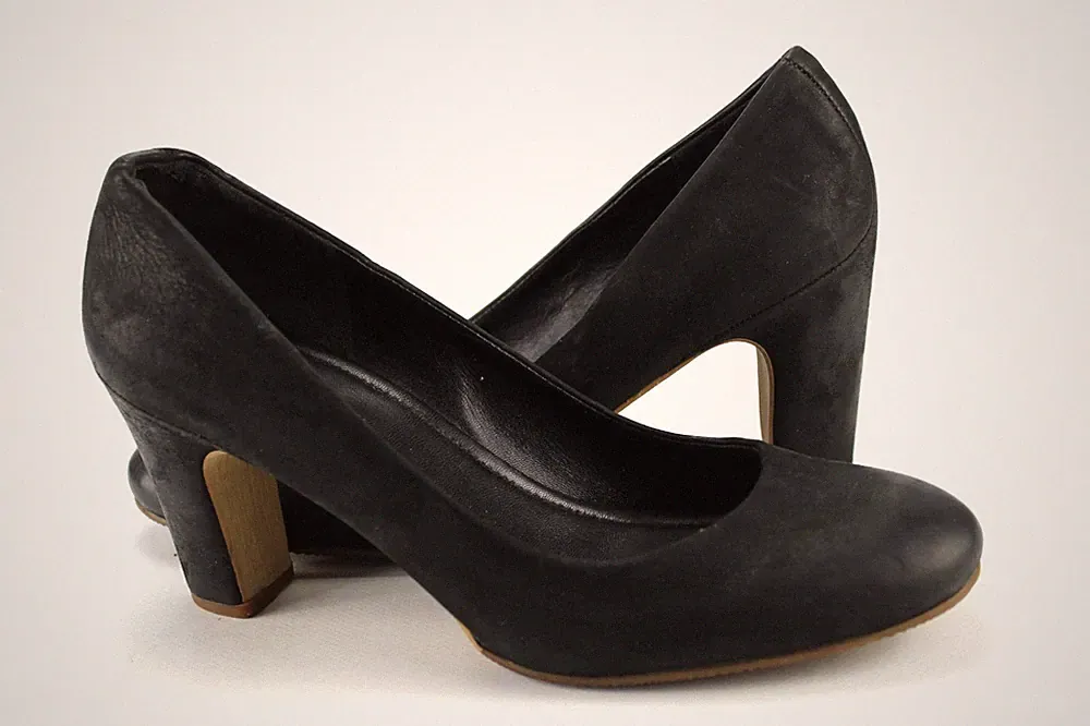Ecco Gr.40 Damen Halbschuhe Slipper Loafers Pumps Leder Schwarz TOP M 615