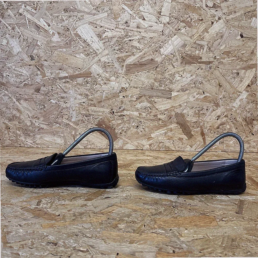 Ecco Größe 3 UK Leder Penny Loafer Slipper Damenschuhe