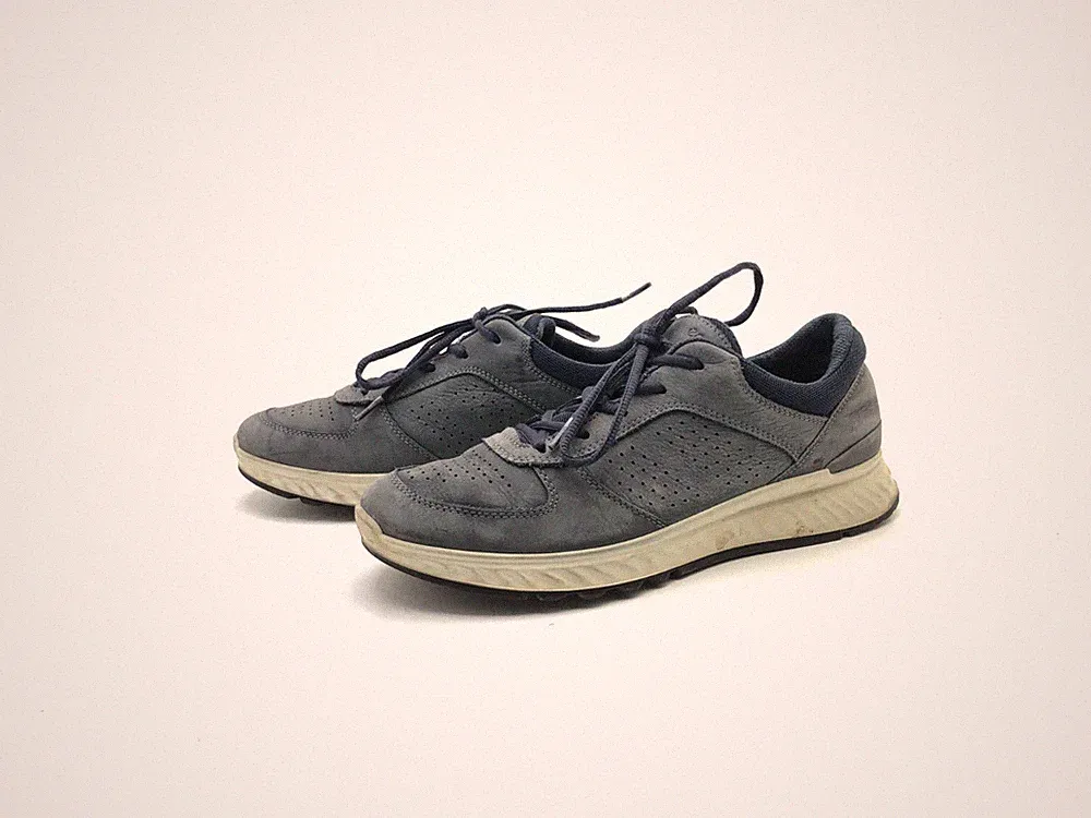Ecco Herren Halbschuhe Schnürer Loafers Comfort Blau Gr. 40 (UK 6,5)