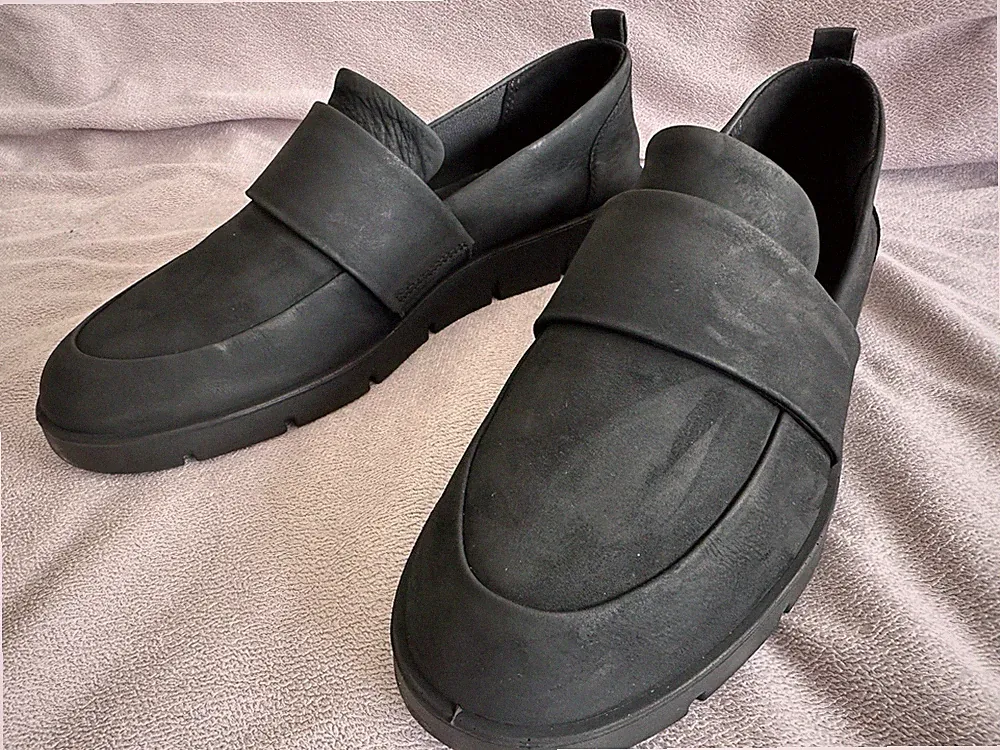 Ecco Loafer Wildleder, Schwarz, Gr. 40 kaum getragen Damen
