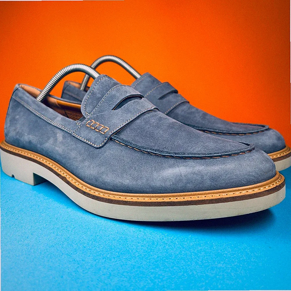 Ecco Metropole London Halbschuhe - UK9-9,5 - blaues Wildleder - Top Zustand