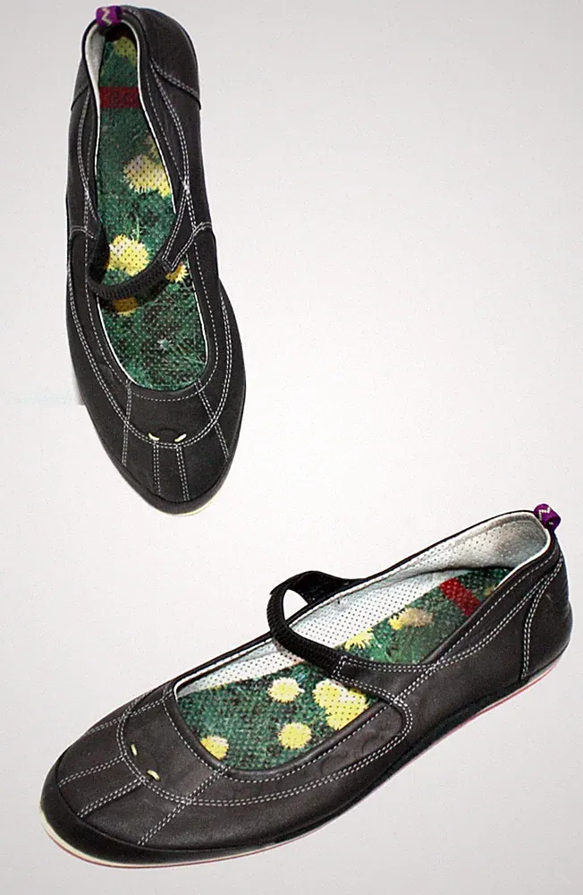 ECCO RIEMCHEN BALLERINAS MARY JANE SLIPPER LOAFER LEDER SCHWARZ 40 # 118-kM #