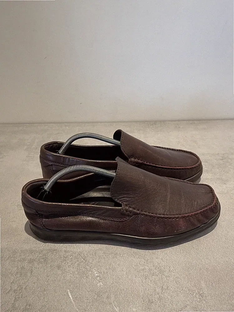 Ecco S Lite Mokassins Halbschuhe Herren UK10 EU44 Leder Slipper Komfort Burgund