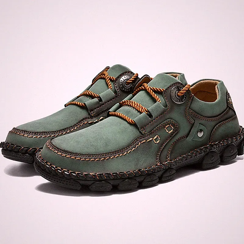 Echtes Leder Herren Handgefertigte Loafer Mokassin Schuhe Freizeitschuhe Sneaker