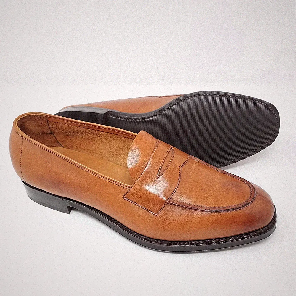 Ed.Meier/Edward Green Harrow Unlined NST Penny Loafer Braun EU 41 UK 7 Schmal