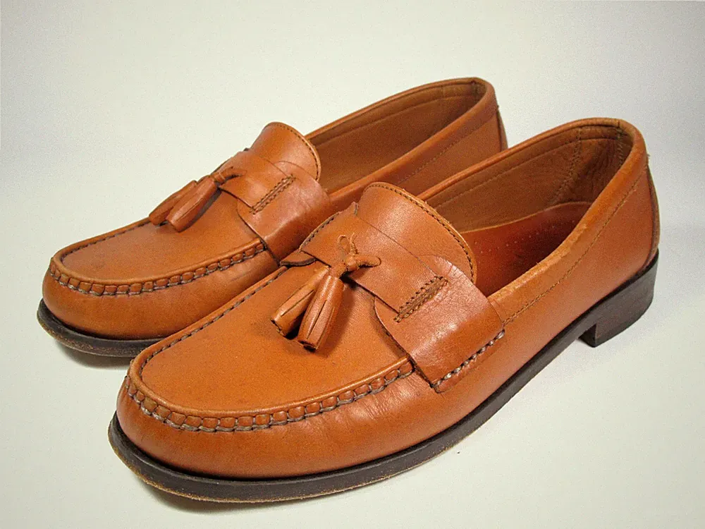 eddie bauer herren leder schuhe tassel loafer gr. 45