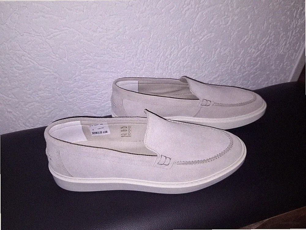 Edle Manfield Loafers aus Veloursleder für Herren (Gr. 45 in hellem beige)