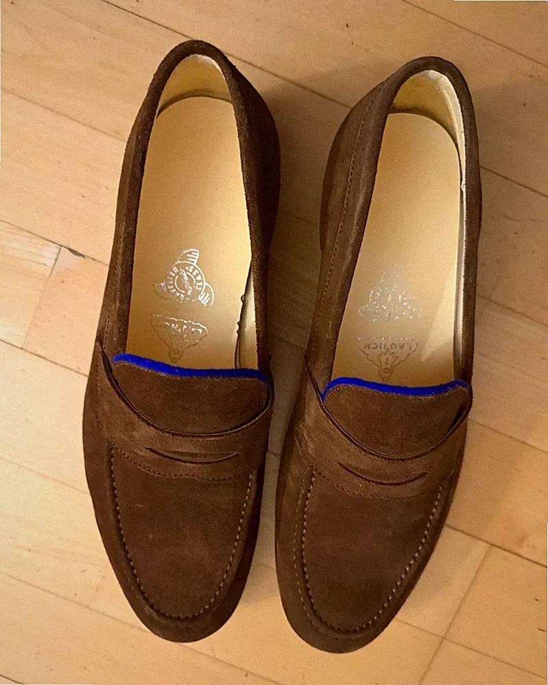 Eduard Meier Traveller Class EM 8836 Loafer Wildleder Braun Ledersohle EU 40