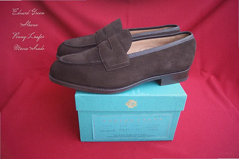Edward Green UK 6,5 F (EU 40,5) Sloane Mocca Suede Penny Loafer OVP wie NEU