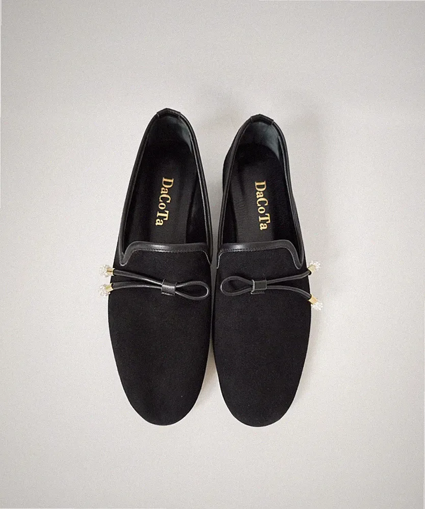 Elegante Damen -Loafer aus echtem Leder und weichem Veloursleder Gr. 37