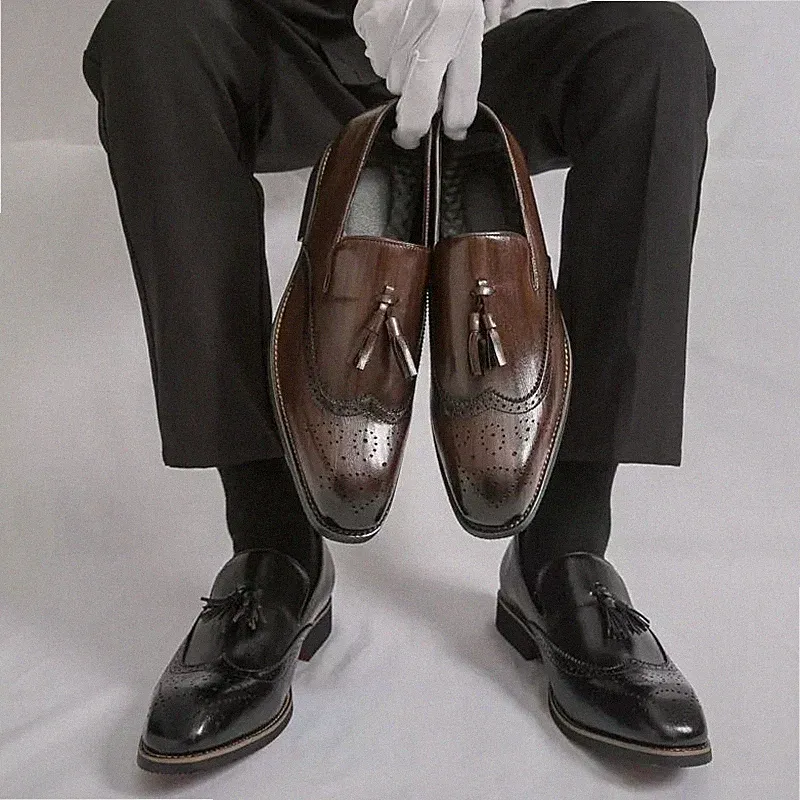 Elegante Herren Halbschuhe Braun Mit Nappaleder Klassische Herrenschuhe T4M8R1