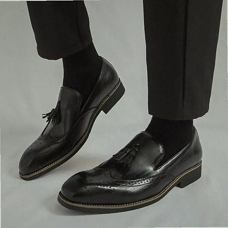 Elegante Herren Halbschuhe Schwarz Mit Nappaleder Klassische Schuhe Luxus T4M8R1