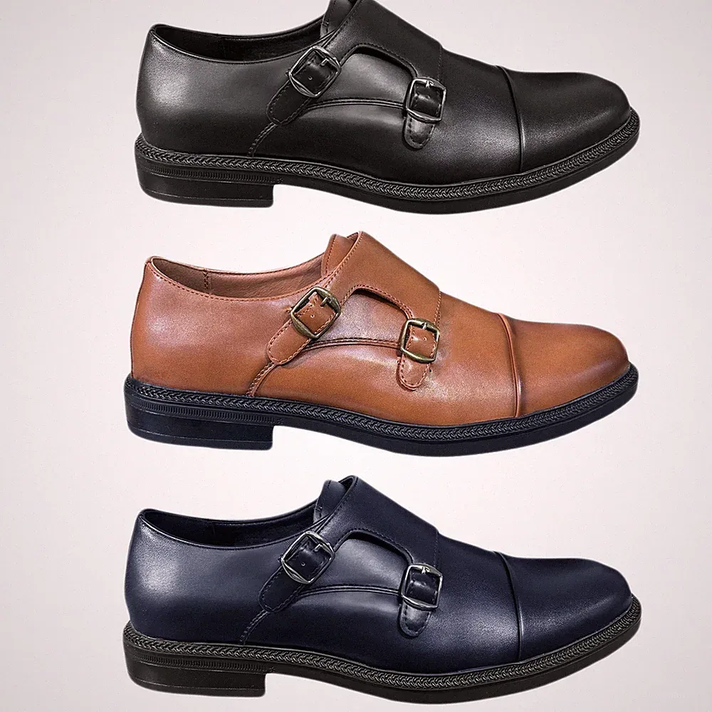 Elegante Herren Kunstleder Schnalle Halbschuhe Freizeitschuhe Hochzeit Bequem VEQUE