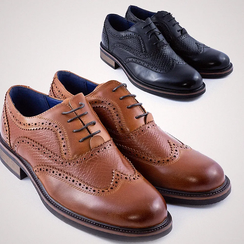 Elegante Klassische Oxford Herren Schuhe Halbschuhe Perforiert Schnürer TOOCOOL Y71
