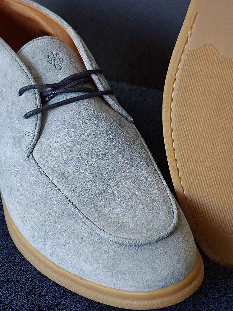 Eleventy Yacht Halbschuhe Wildleder Schuhe Walk blau offen Sommer (wie Loro Piana) UK 7