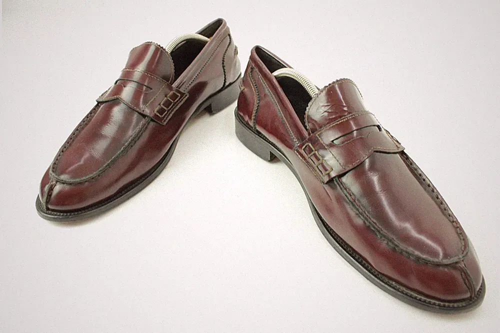 Eluni Penny Loafer Slipper Bordeaux Leder Slipper Made in Italy EU 45 Business