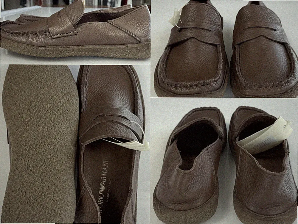 Emporio Armani Mens Moccasins Loafers Car Driving Shoes Slippers Schuhe New 40