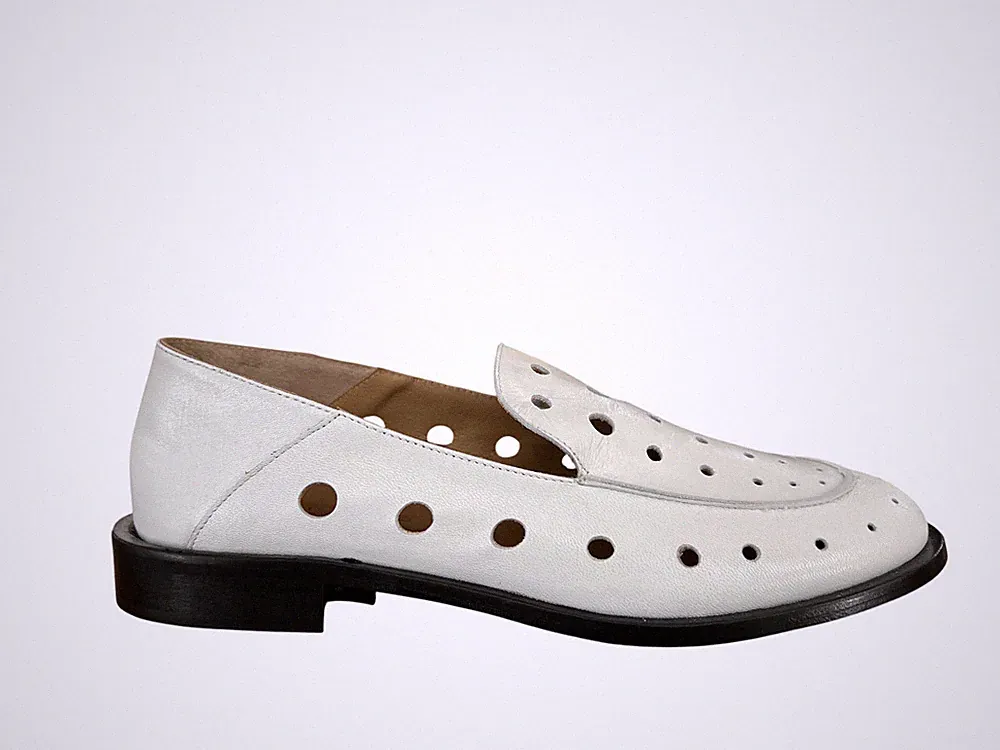 ENTOURAGE UNLIMITED Damen Halbschuh gefüttert weiß MILU Leder MADE IN ITALY