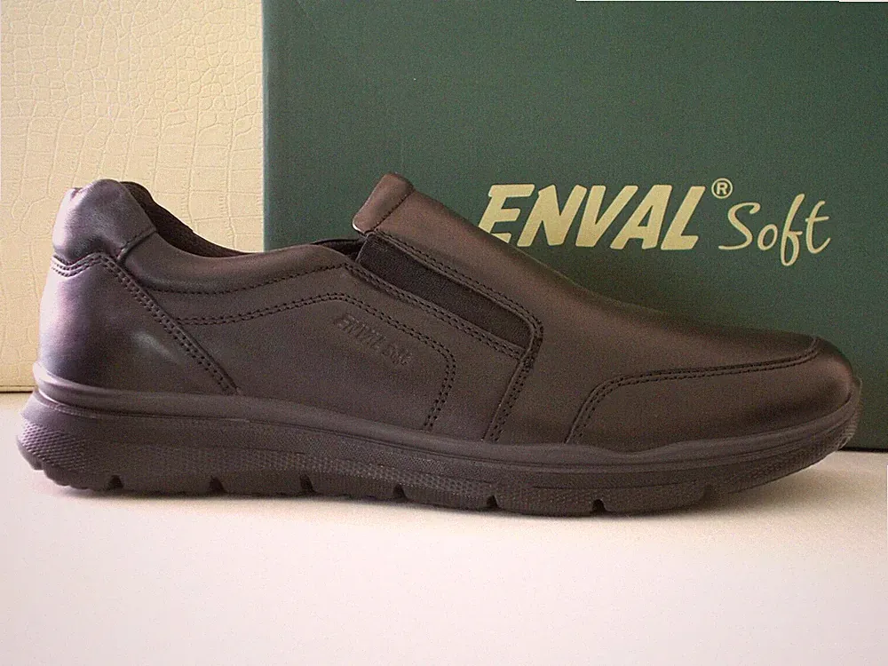 ENVAL Soft Herren Winter Halbschuhe Leder Nappaleder Soft Schwarz Made in Italy Gr.4594€