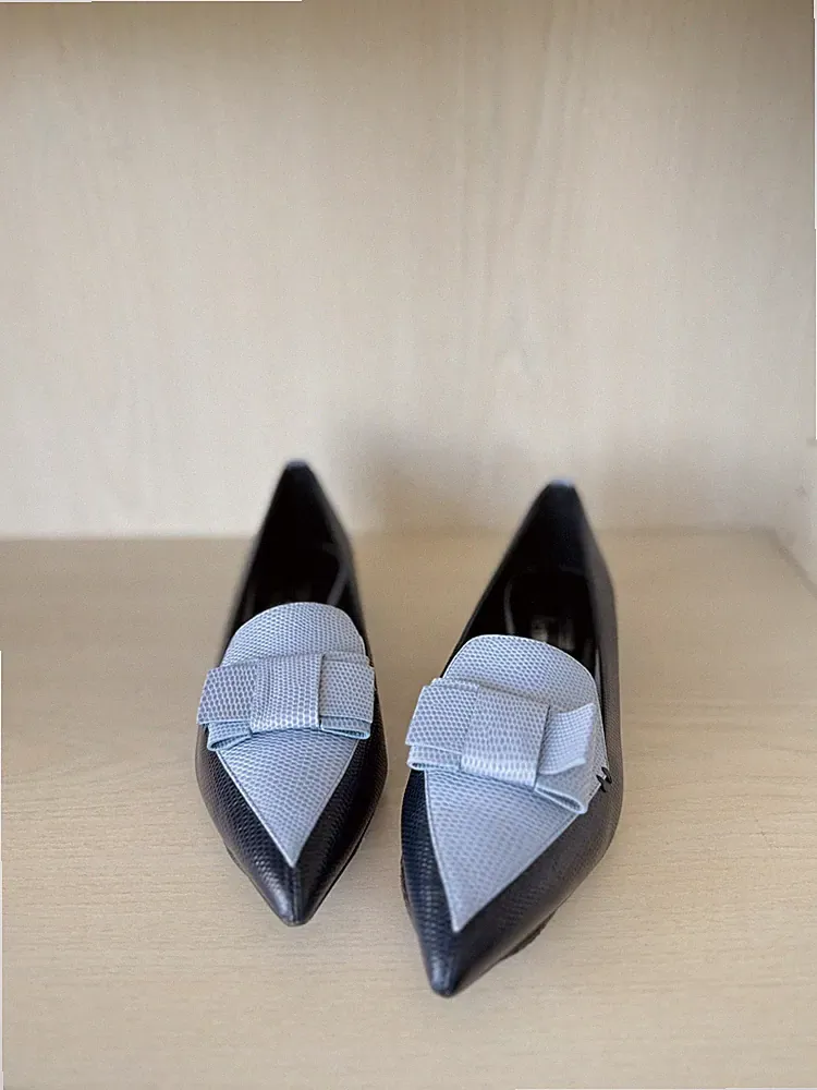 Erdem × Nicholas Kirkwood Bow Loafers | Gr. 37 1/3 | Leder, Blau, lim. Collab
