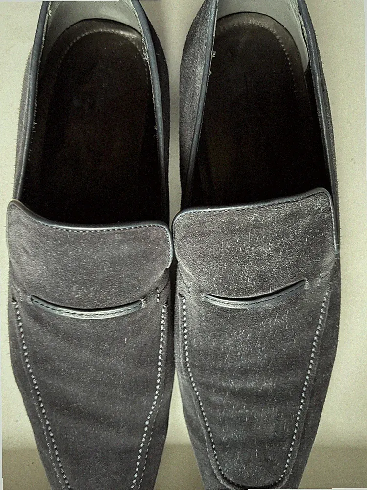 Ermangildo Zegna Mocassin Loafer Wildleder, Dunkelblau Gr.9,5 (43,5) .
