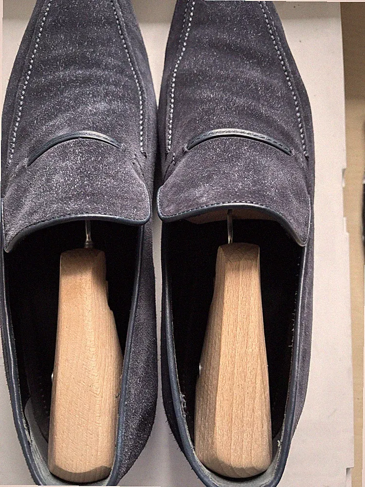 Ermangildo Zegna Mocassin Loafer Wildleder, Dunkelblau, Gr.9,5 (43,5) Neuwertig.