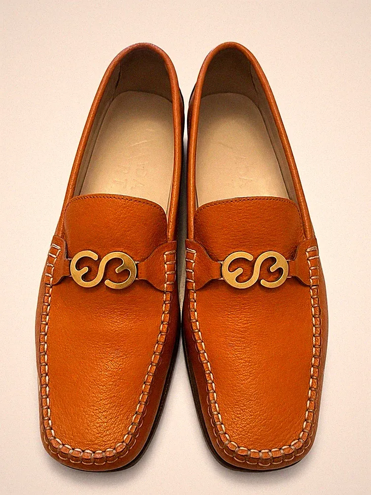 Escada Damen Loafer – Gr. 40 – Cognac – Echtleder – Sehr guter Zustand
