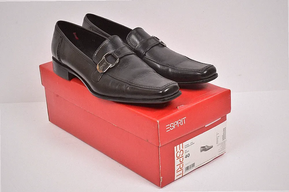 Esprit Sesame Loafer Halbschuh Schwarz Leder Gr.40 Gebraucht