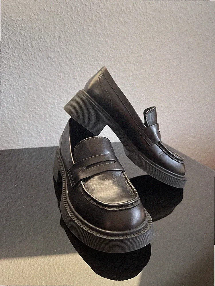 Estro Damen Loafers, Größe 37, Schwarz, Leder, Komfortabel, Stilvoll✨