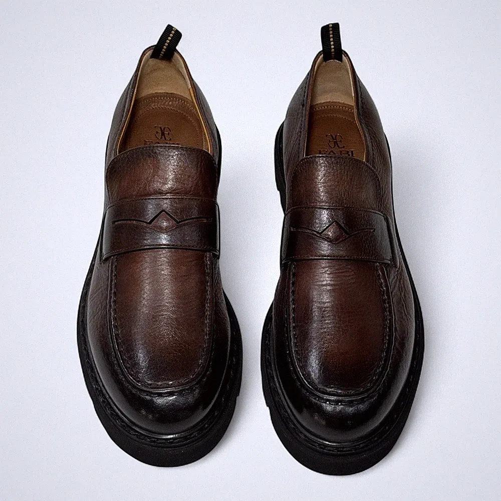 FABI Herrenschuhe Echtleder Made In Italy Halbschuhe