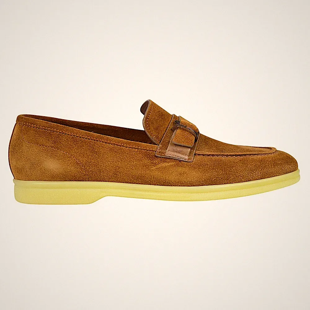 FABI Scarpa Uomo Velour Sattle. Herren Mokasins Cognac Loafer Gr 40