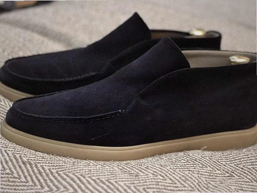 Fabiano Ricci Suede Mid Loafers Navy Blau Herren Gr. 43,5 Top Zustand NP350€